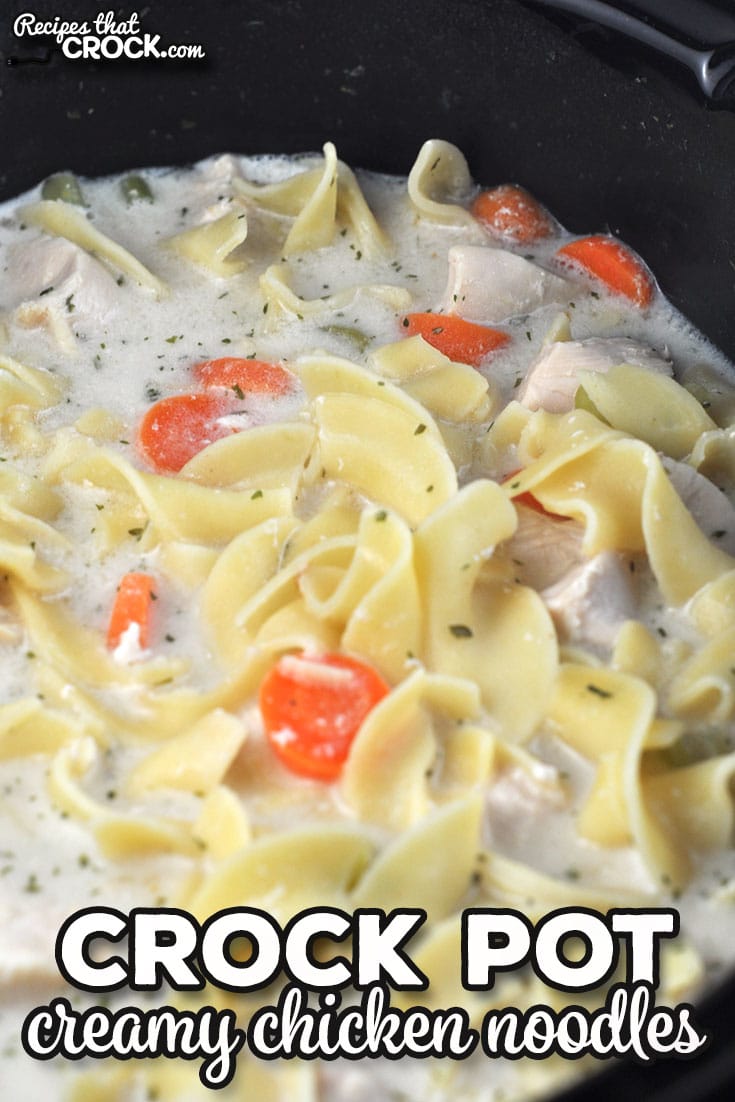 This Creamy Crock Pot Chicken Noodles recipe is incredibly easy to throw together and gives you a wonderfully flavorful meal. Win, win!
