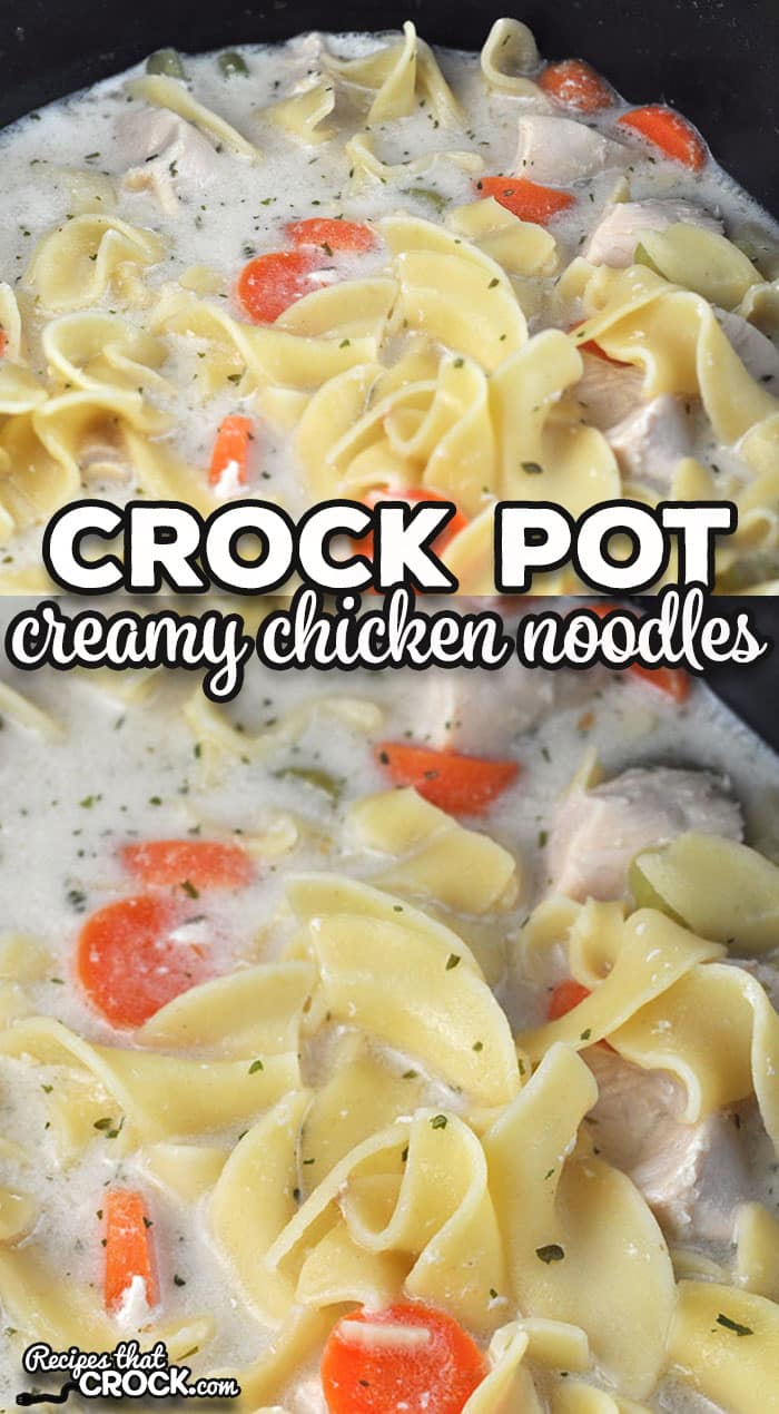 This Creamy Crock Pot Chicken Noodles recipe is incredibly easy to throw together and gives you a wonderfully flavorful meal. Win, win!