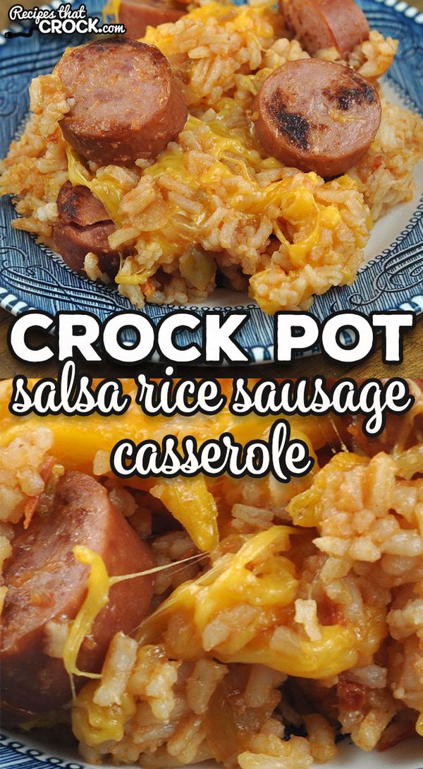 This Crock Pot Salsa Rice Sausage Casserole is easy to throw together and gives you a flavorful and hearty dish for all to enjoy!