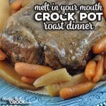 If you love a one pot meal that gives you a fall apart roast and will have your home smelling amazingly, check out this Melt In Your Mouth Crock Pot Roast Dinner.