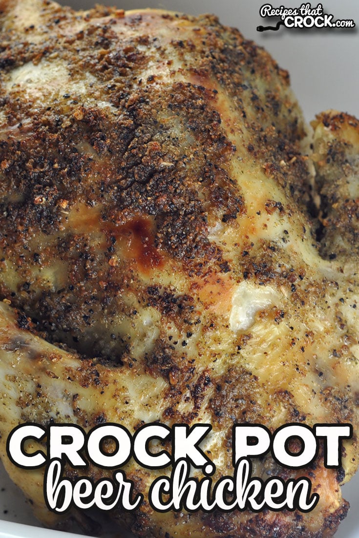 This Crock Pot Beer Chicken is super easy to throw together and gives you delicious, tender and juicy chicken to enjoy!