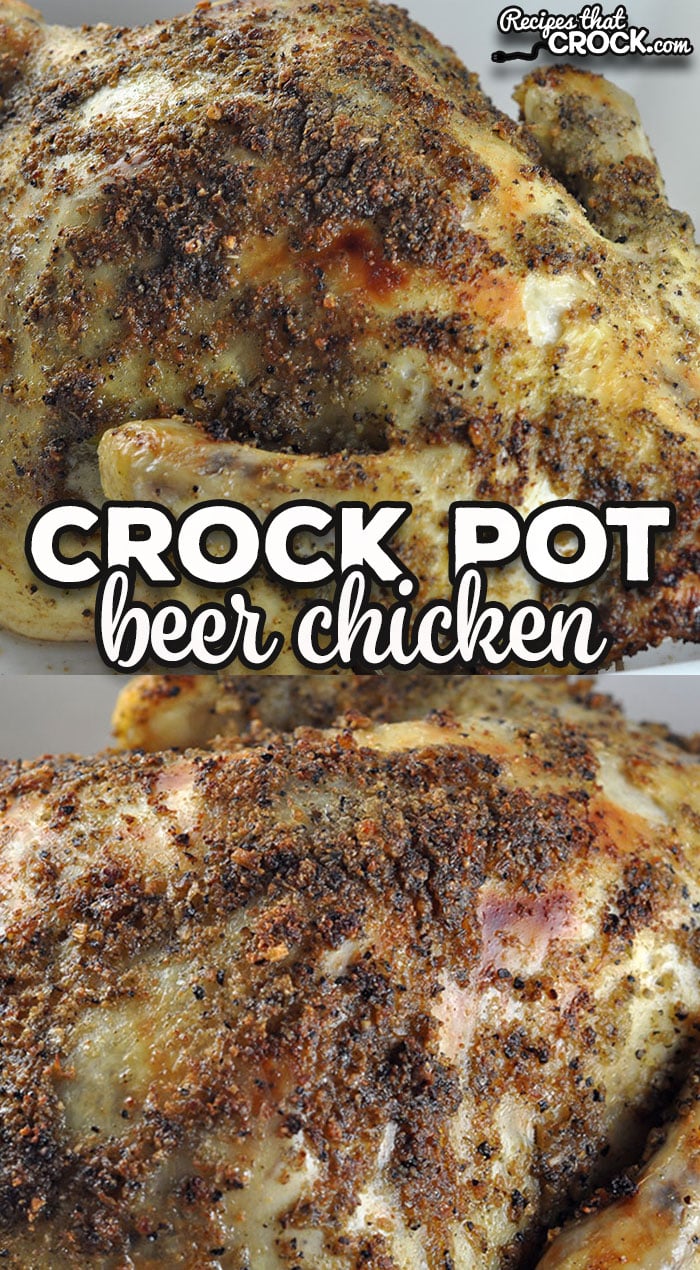 This Crock Pot Beer Chicken is super easy to throw together and gives you delicious, tender and juicy chicken to enjoy!