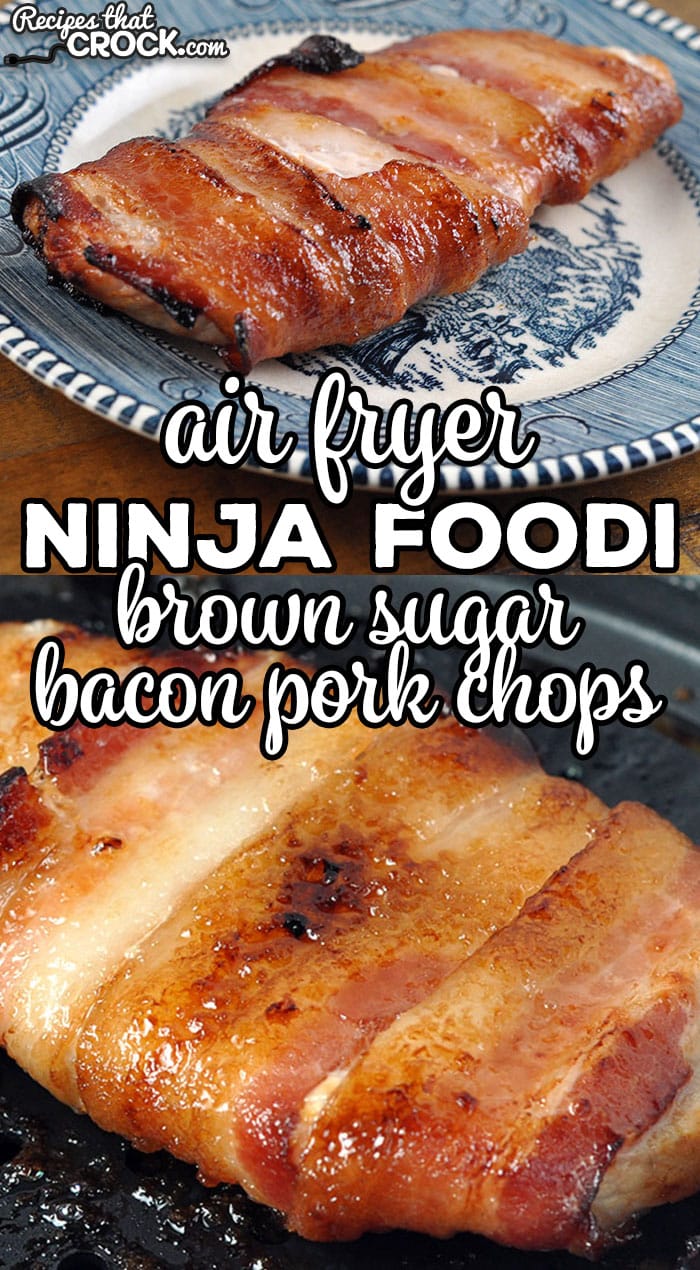 If you need a delicious dinner in very little time, check out this Ninja Foodi Brown Sugar Bacon Pork Chops.