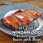 If you need a delicious dinner in very little time, check out this Ninja Foodi Brown Sugar Bacon Pork Chops.