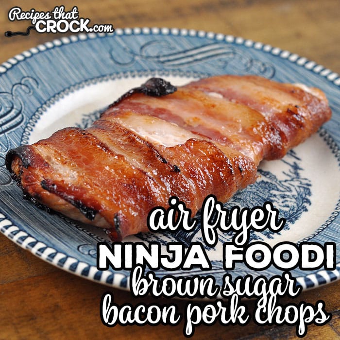 If you need a delicious dinner in very little time, check out this Ninja Foodi Brown Sugar Bacon Pork Chops.