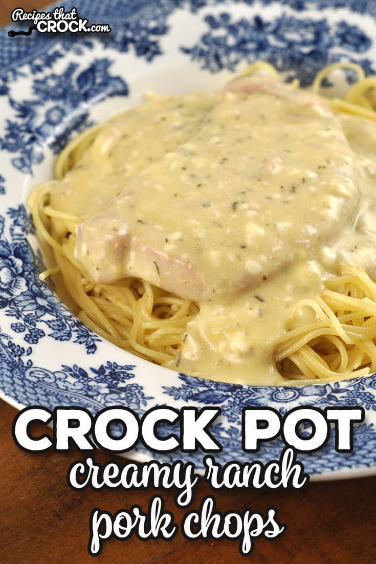 The sauce for these Creamy Ranch Crock Pot Pork Chops is so flavorful and absolutely amazing over a bed of angel hair pasta!