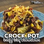 This Crock Pot Beefy BBQ Chowdown is easy to throw together, cooks quickly and is incredibly delicious! It is the perfect dinner for a busy night!