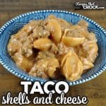 This Taco Shells and Cheese recipe is super creamy, packed full of flavor and super easy to throw together. If you want some comfort food, try this!