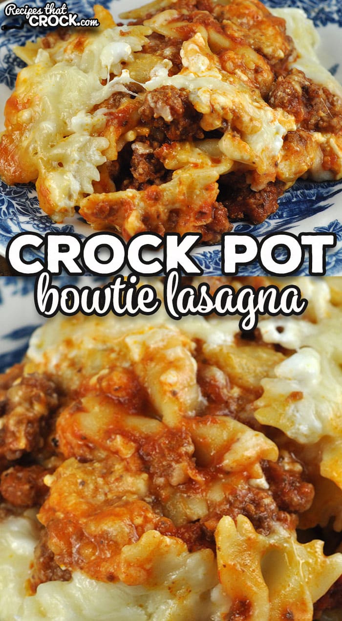 Making lasagna doesn't have to be hard with this Crock Pot Bowtie Lasagna recipe. It is a real crowd pleaser for its taste too!