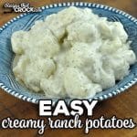 Add a pop of flavor to your meal with these delicious Easy Creamy Ranch Potatoes. They are easy to throw together and super yummy!