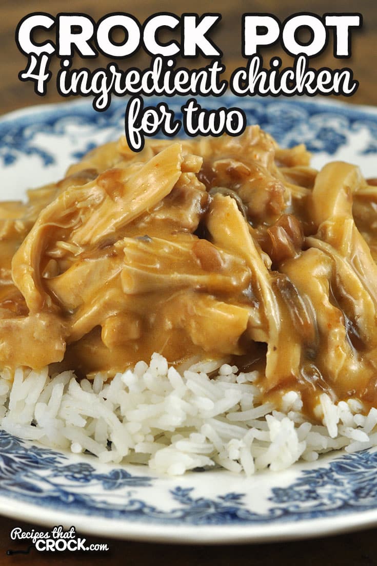 I have taken a family favorite and reader favorite and adapted it to just two servings. You are going to love this 4 Ingredient Crock Pot Chicken for Two.