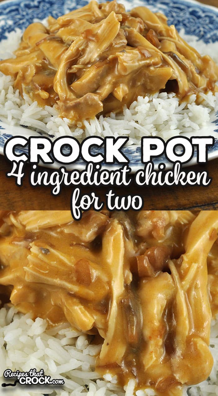 I have taken a family favorite and reader favorite and adapted it to just two servings. You are going to love this 4 Ingredient Crock Pot Chicken for Two.