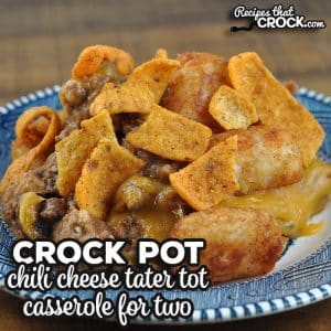 This Crock Pot Chili Cheese Tater Tot Casserole for Two takes a reader favorite recipe and converts it to recipe with two hearty servings.