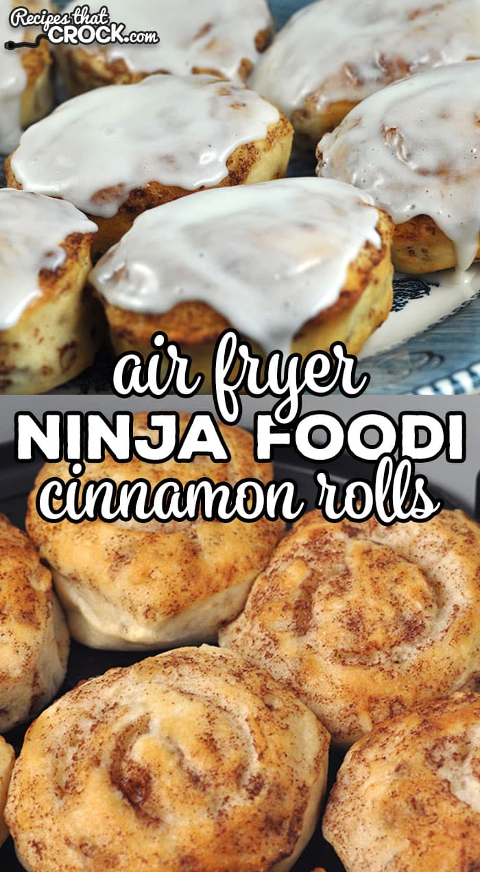 This Ninja Foodi Cinnamon Rolls method uses the air crisp function and gives you delicious cinnamon rolls in less time than it takes to preheat my oven!