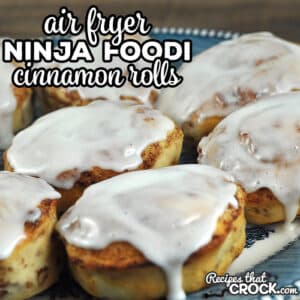 This Ninja Foodi Cinnamon Rolls method uses the air crisp function and gives you delicious cinnamon rolls in less time than it takes to preheat my oven!