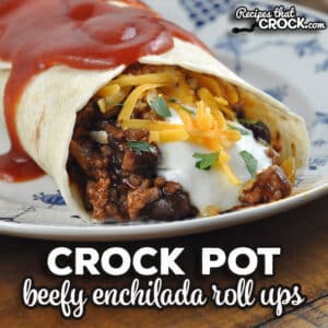 These Crock Pot Beefy Enchilada Roll Ups are a twist on traditional beef enchiladas and taste absolutely amazing!