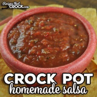 This Crock Pot Homemade Salsa is an easy way to make a big batch of salsa that tastes great! It is perfect to take to a party or as a treat at home.