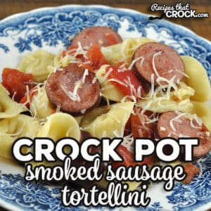 This Crock Pot Smoked Sausage Tortellini recipe is so easy to throw together and tastes amazing. It was an instant family favorite here.