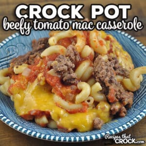 This Crock Pot Beefy Tomato Mac Casserole is a simple and tasty recipe that has four servings and can easily be doubled to feed more people.