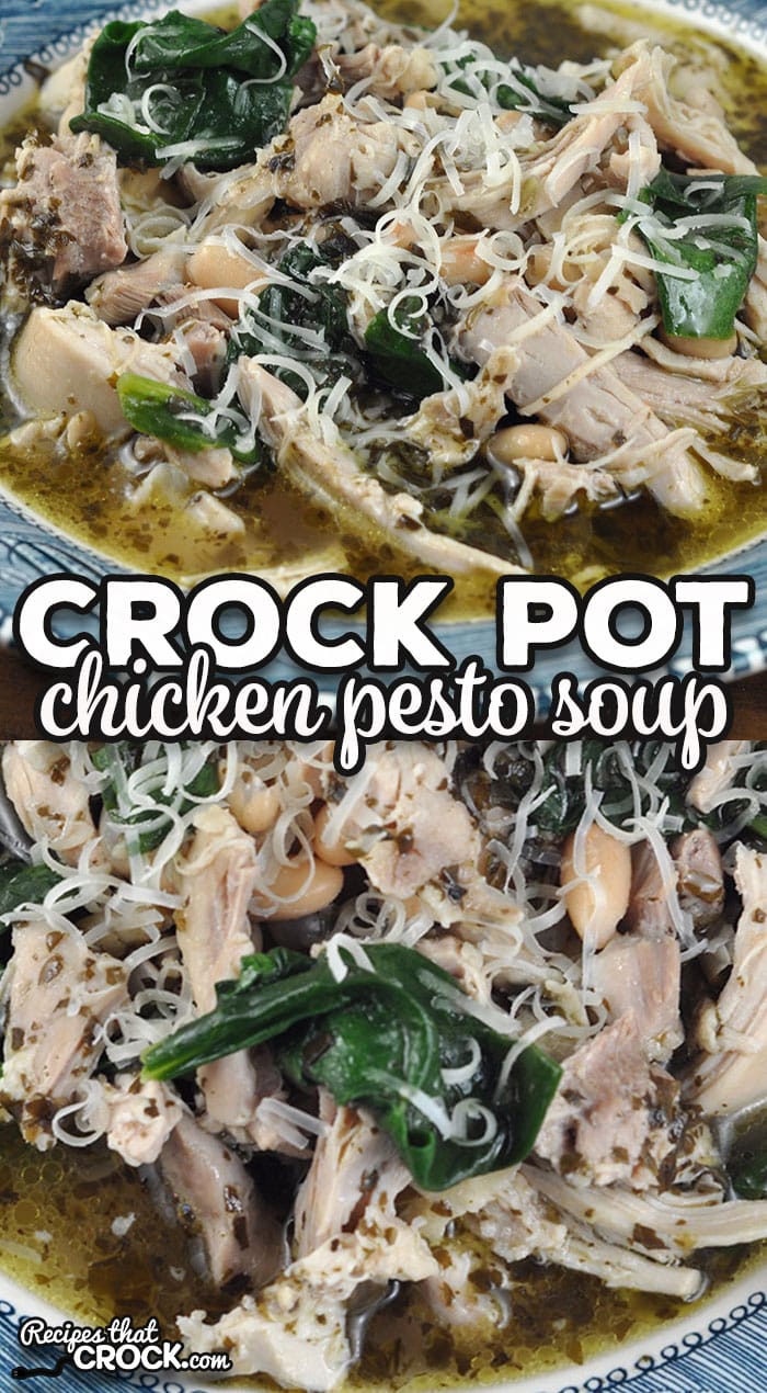 If you are looking for an easy and delicious recipe that fills you up, check out this Crock Pot Chicken Pesto Soup. It is amazing!
