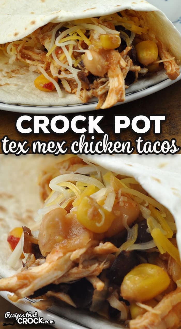 You will not believe how tasty this Tex Mex Crock Pot Chicken Tacos recipe is with how easy it is to throw together!