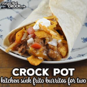 This Kitchen Sink Crock Pot Frito Burritos for Two is a delicious and hearty recipe that is sure to be an instant favorite.