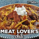 This Meat Lover's Chili is the stove top version of one of most popular crock pot recipes. The flavor of this chili is top notch!