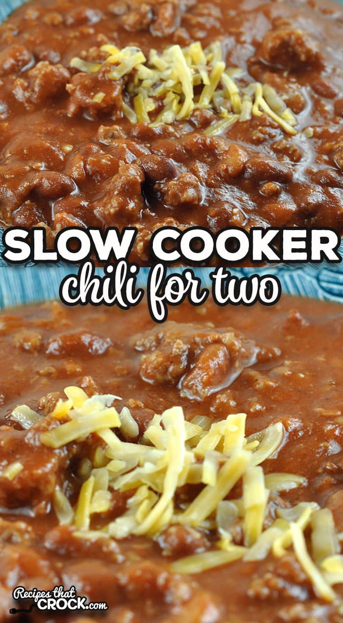 Do you need an amazing chili recipe that has fewer servings? Check out this Slow Cooker Chili for Two. It is absolutely delicious!