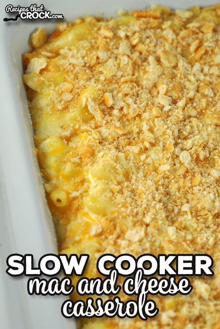 This Slow Cooker Mac and Cheese Casserole recipe is straight up comfort food. It is a great side dish for a regular dinner or holiday dinner.