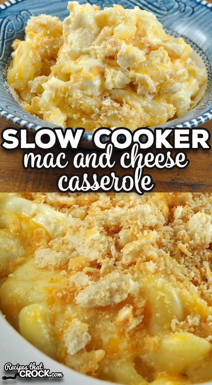 This Slow Cooker Mac and Cheese Casserole recipe is straight up comfort food. It is a great side dish for a regular dinner or holiday dinner.
