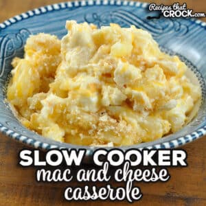 This Slow Cooker Mac and Cheese Casserole recipe is straight up comfort food. It is a great side dish for a regular dinner or holiday dinner.