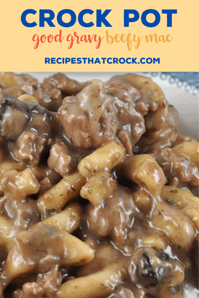 Does easy to make, cooks quickly and tastes amazing sound good to you? Then I highly recommend you check out this Crock Pot Good Gravy Beefy Mac! Savory ground beef and tender macaroni in a beefy gravy make this filling meal a family dinner favorite!