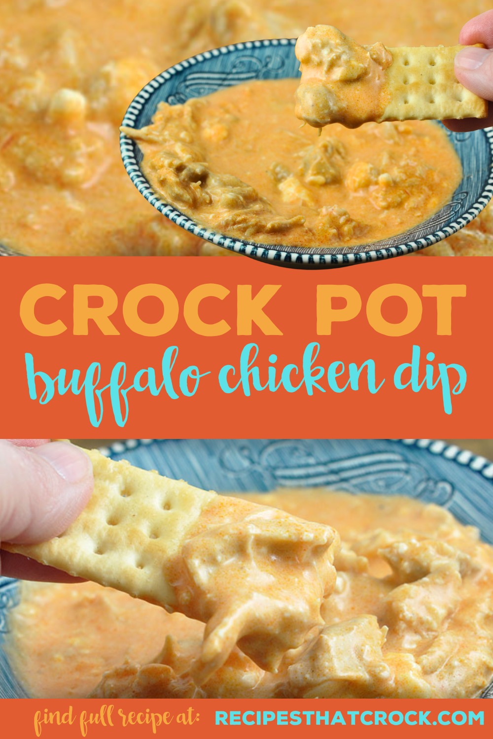 This Buffalo Chicken Crock Pot Dip is perfect to bring to a game day party or potluck, or to make as a treat for yourself at home!