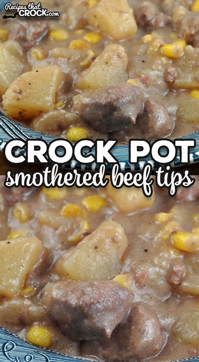 This one-pot Crock Pot Smothered Beef Tips recipe is incredibly easy to put together, and it gives you a delicious comfort food meal to enjoy!