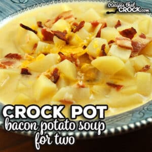Winter, spring, summer or fall, this Crock Pot Bacon Potato Soup for Two is perfect for when you want some comfort in a bowl.