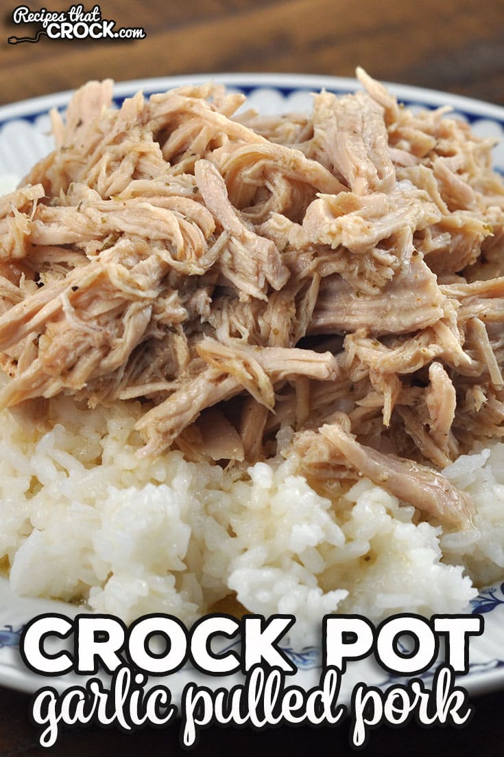This Garlic Crock Pot Pulled Pork recipe is incredibly easy and gives you mouthwatering flavor with fork tender pork. It is amazing!