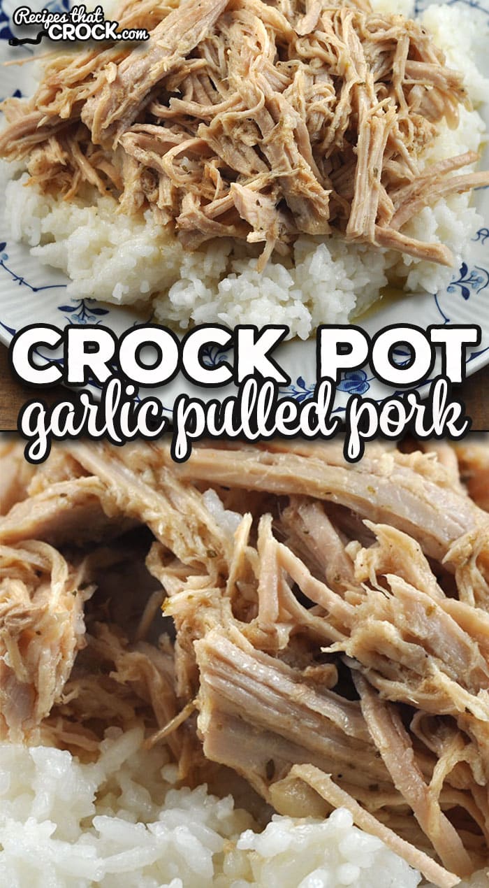 This Garlic Crock Pot Pulled Pork recipe is incredibly easy and gives you mouthwatering flavor with fork tender pork. It is amazing!