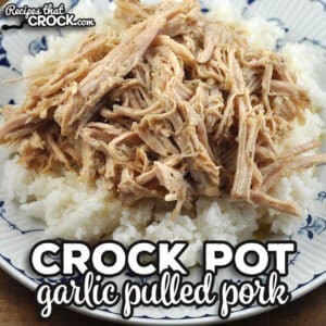 This Garlic Crock Pot Pulled Pork recipe is incredibly easy and gives you mouthwatering flavor with fork tender pork. It is amazing!
