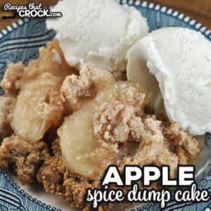This Apple Spice Dump Cake recipe is the oven version of one of our favorite crock pot dessert recipes. It is also great with some ice cream!