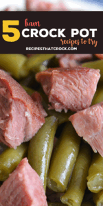 Ham adds TONS of flavor to slow cooker recipes. You can often make several meals for one single ham. Here are five ham crock pot recipes to try next week!