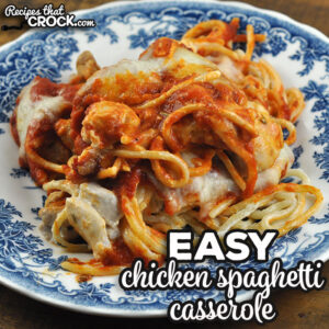 This Easy Chicken Spaghetti Casserole is a super tasty dish that comes together quickly and is always a crowd pleaser.