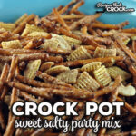 This Crock Pot Sweet Salty Party Mix is so easy to make and tastes incredible. The sweet and salty flavors give you the perfect snack.