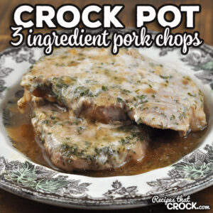 This 3 Ingredient Crock Pot Pork Chops tastes great, and as an added bonus it can be throw together quickly and cooks quickly. It is perfect for a busy night!
