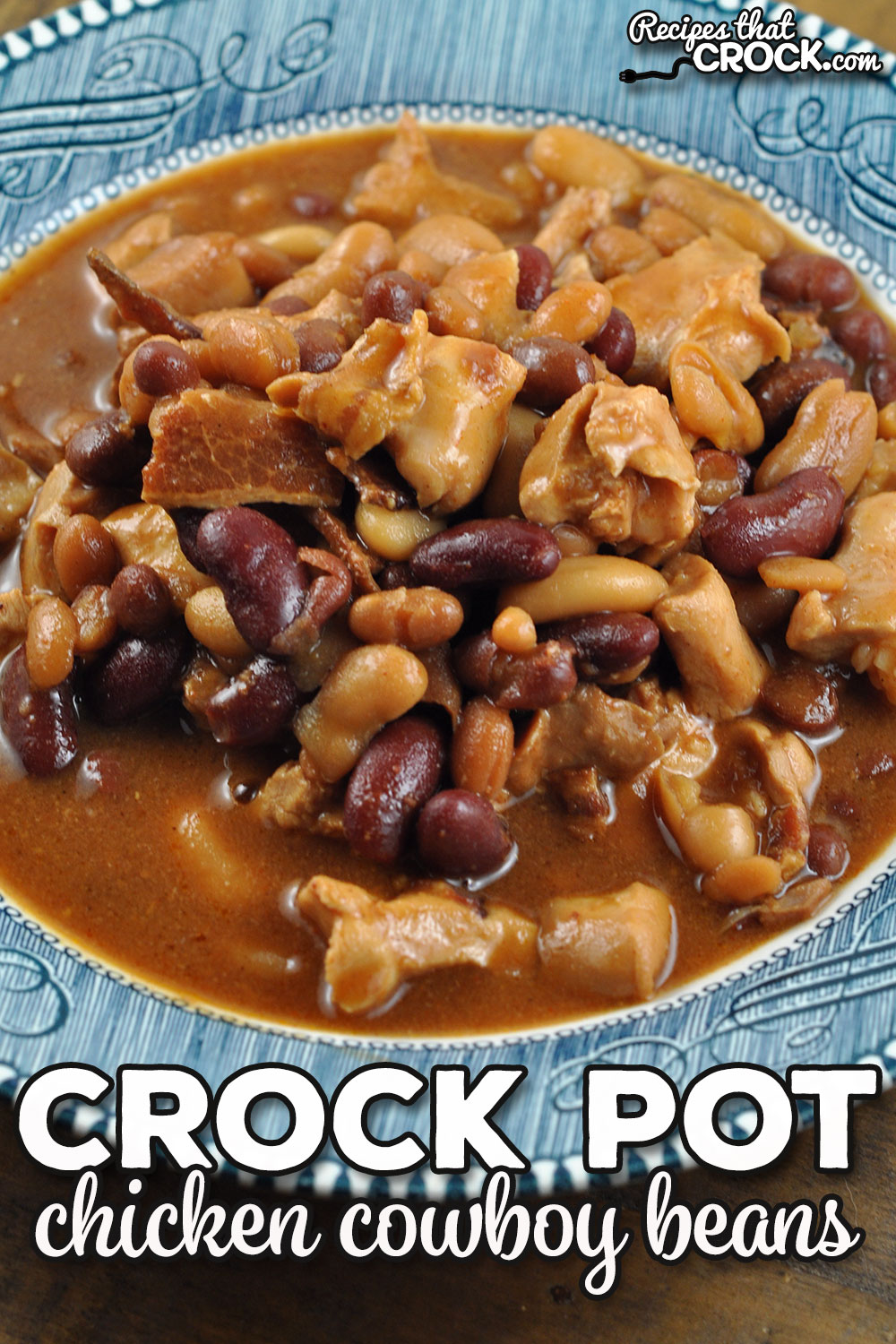 This Chicken Crock Pot Cowboy Beans recipe is easy to make, tastes great and can serve a crowd. It is sure to become an instant favorite.