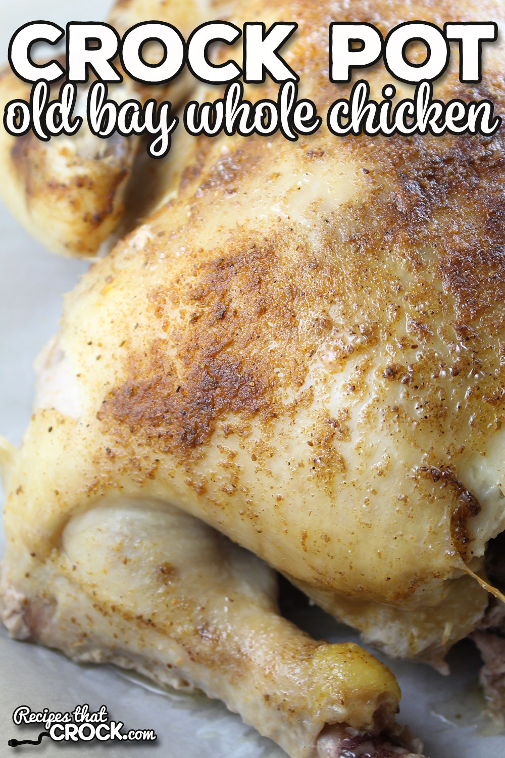 This Old Bay Crock Pot Whole Chicken only has three ingredients, so it is super easy to make. Even better, it is delicious too!