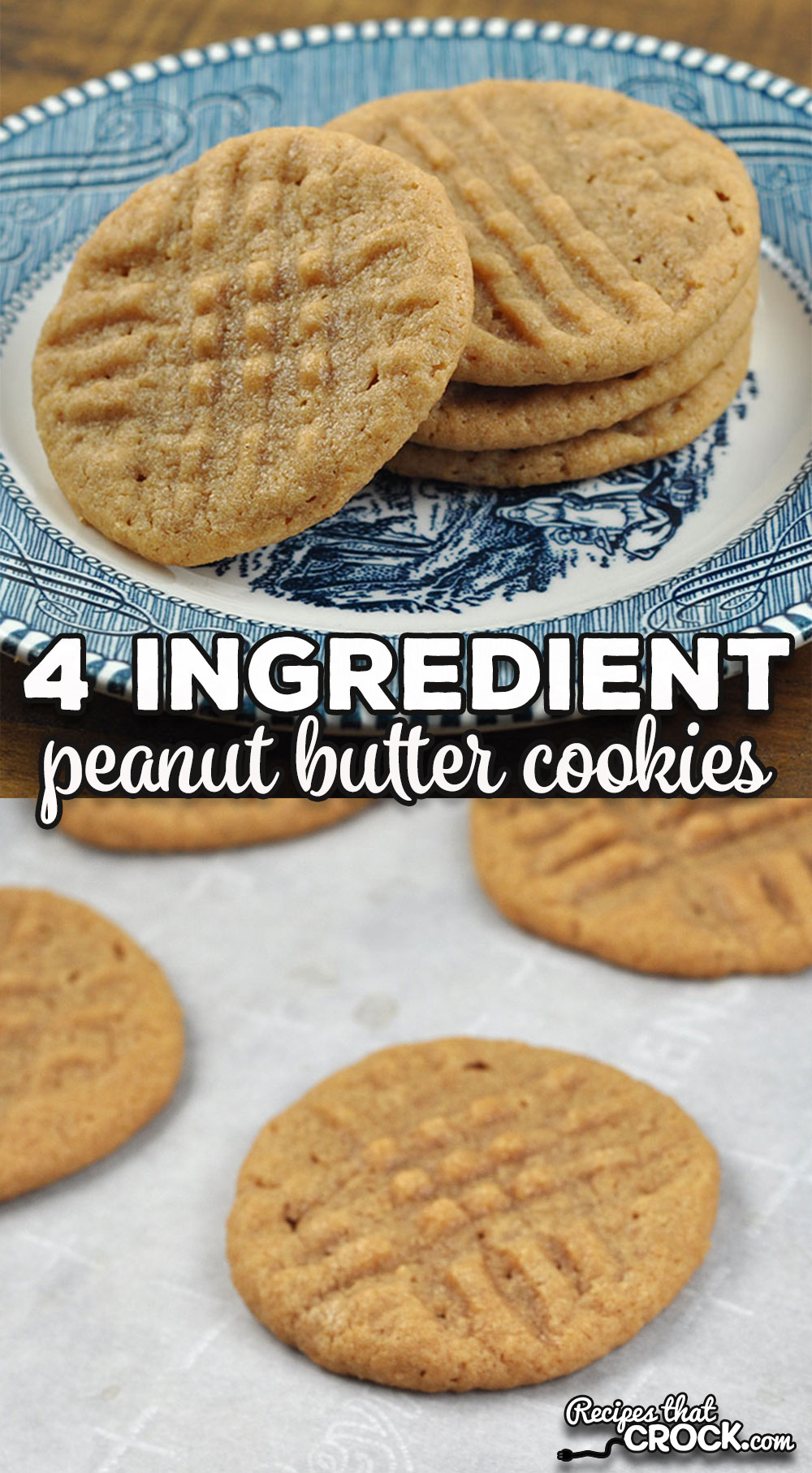 These 4 Ingredient Peanut Butter Cookies are so quick and easy to make. They taste so great that they are perfect when you need a quick sweet treat!