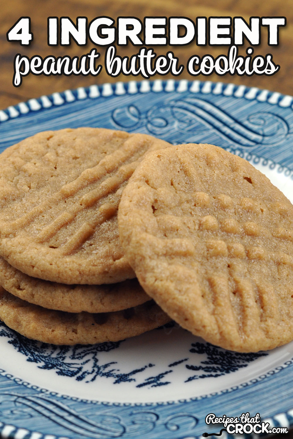 These 4 Ingredient Peanut Butter Cookies are so quick and easy to make. They taste so great that they are perfect when you need a quick sweet treat!