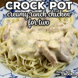 You would not think a recipe this easy would be this delicious, but this Crock Pot Creamy Ranch Chicken for Two recipe is incredible!