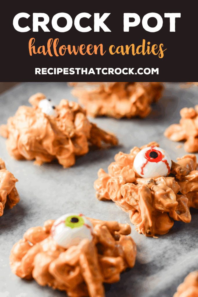 Here are Five Easy Homemade Crock Pot Halloween Candies to Try This Year from fun Monster Munch to the old fashioned "puppy chow" that folks now call Muddy Buddies to Rocky Road and Million Dollar Candies and the traditional Crock Pot Candy, there is a Halloween TREAT for everyone!