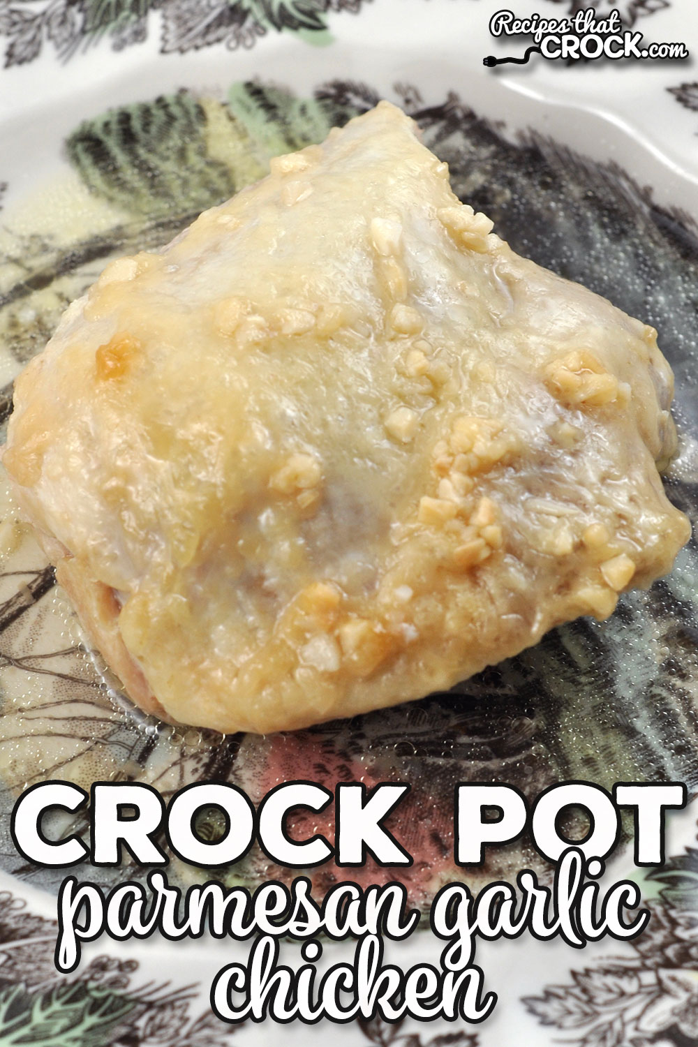 With only five ingredients, you may have everything you need at home to make this delicious Parmesan Garlic Crock Pot Chicken recipe!